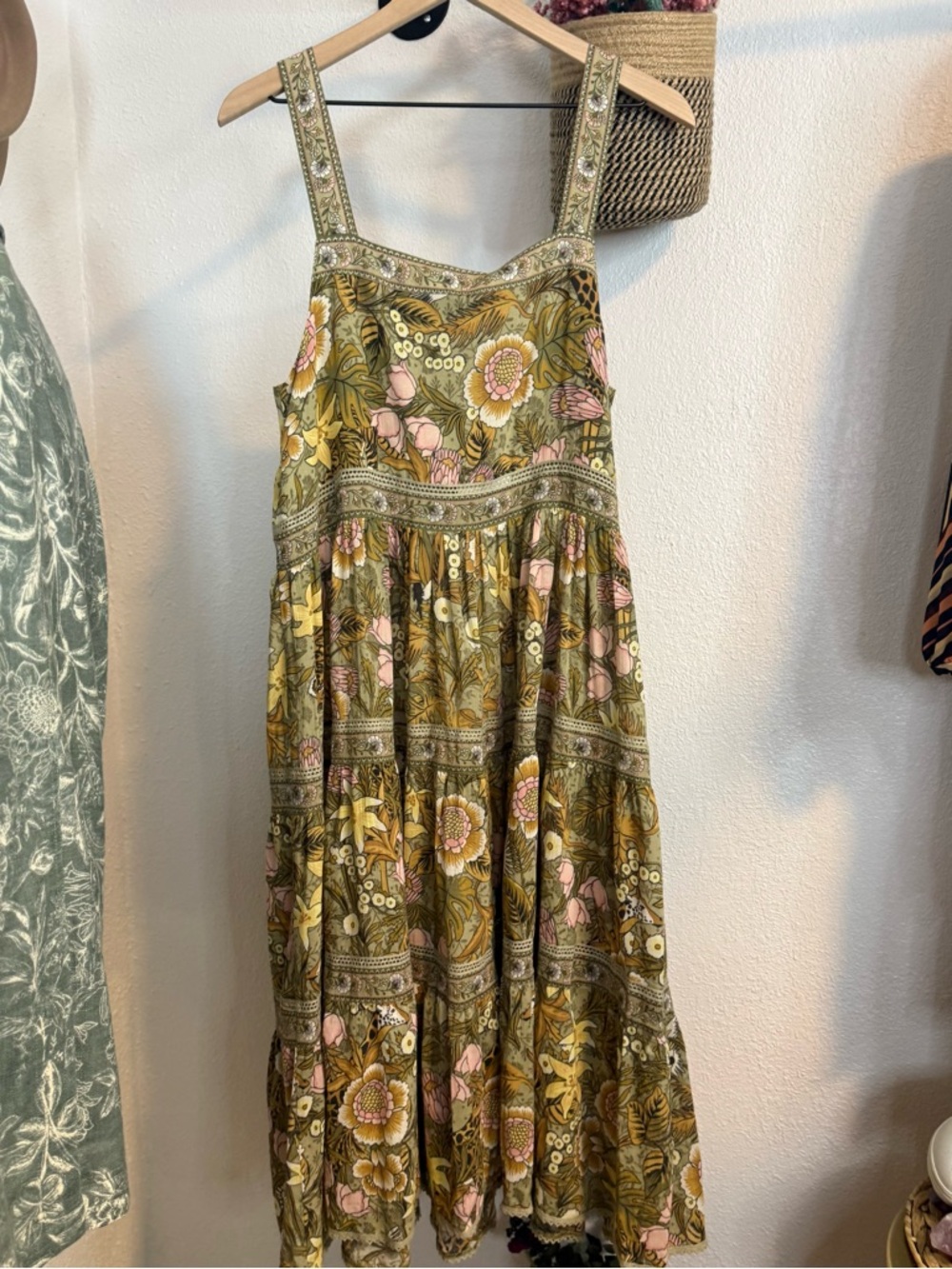 Spell Jungle Midi Sundress Size Medium Khaki - Picture 10 of 15